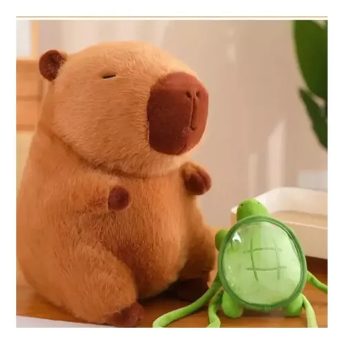 Peluche Capibara 65 Cm Grande Con Mochila Kawaii Marrón — foto 3