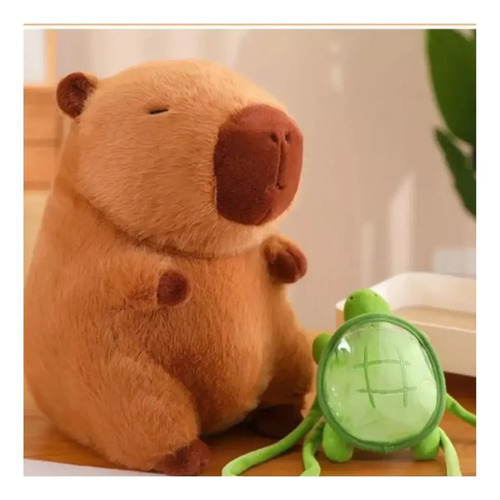 Peluche Capibara 85 Cm Grande Con Mochila Kawaii Marrón — foto 3