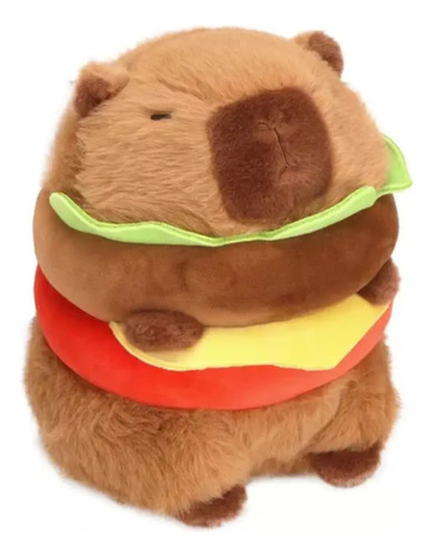 Peluche Capibara De Hamburguesa 30cm Animales Kawaii Marrón — foto 2