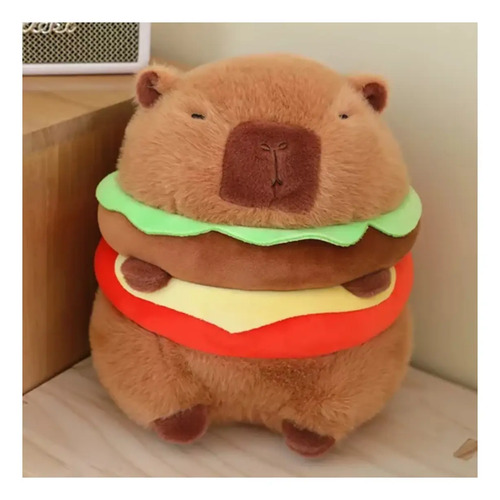 Peluche Capibara De Hamburguesa 30cm Animales Kawaii Marrón — foto 3