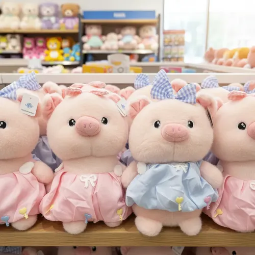 Peluche Chanchita Cerdita Con Vestido Y Lazo Kawaii Varios