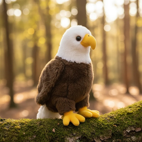 Peluche De Águila Calva De Felpa Suave Animales Kawaii Marrón — foto 2