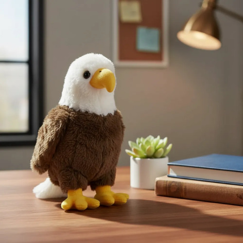 Peluche De Águila Calva De Felpa Suave Animales Kawaii Marrón — foto 3
