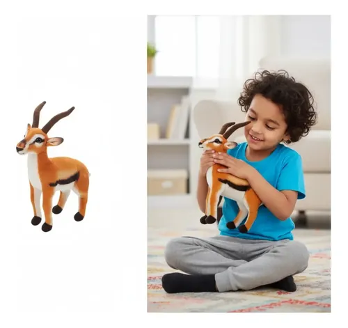 Peluche De Antílope 30 Cm Animales Kawaii Marrón — foto 4