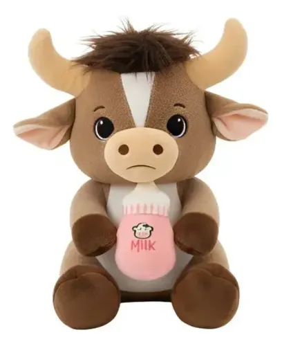 Peluche De Becerrito Con Biberón 40cm Animales Kawaii Marrón