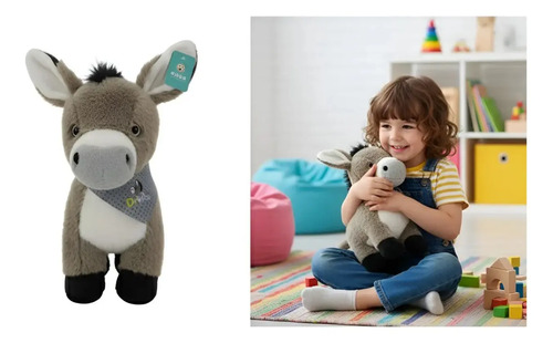 Peluche De Burrito 30 Cm Animales Kawaii Gris — foto 2