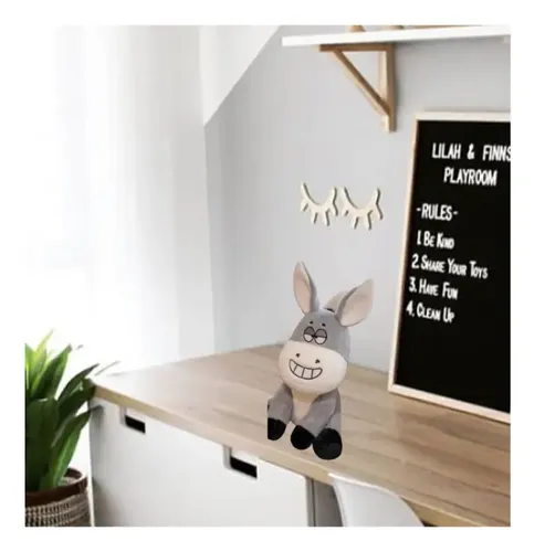 Peluche De Burro Burrito  45 Cm Animales Kawaii Gris — foto 3