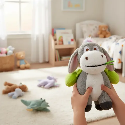 Peluche De Burro Pelo Pintado 30 Cm Animales Kawaii Gris — foto 5