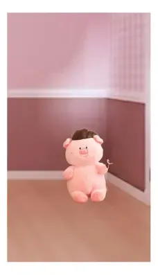 Peluche De Cerdito Con Pelo Chanchito 45 Cm Animales Kawaii Rosa — foto 3