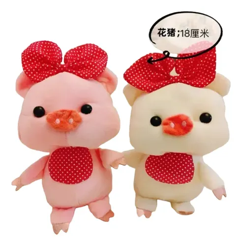 Peluche De Chanchito Con Lazo 18 Cm Animales Kawaii Chanchito