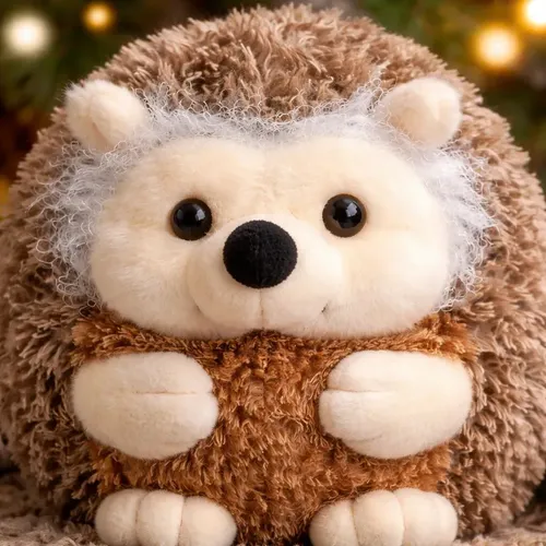 Peluche De Erizo Peludo 20 Cm Animales Kawaii Marrón — foto 3