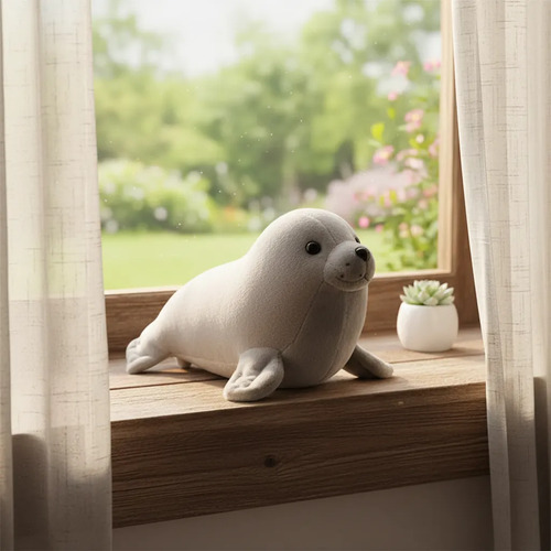 Peluche De Foca 18 Cm Animales Kawaii Gris — foto 3