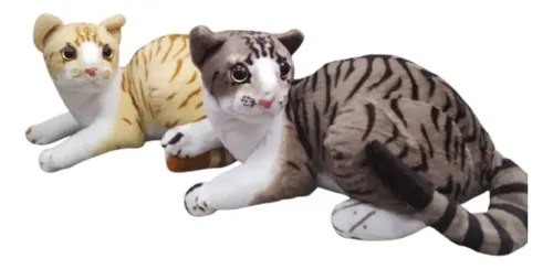 Peluche De Gato Realista Acostado 35 Cm Animales Kawaii Varios — foto 2