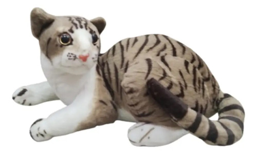 Peluche De Gato Realista Acostado 35 Cm Animales Kawaii Varios — foto 3