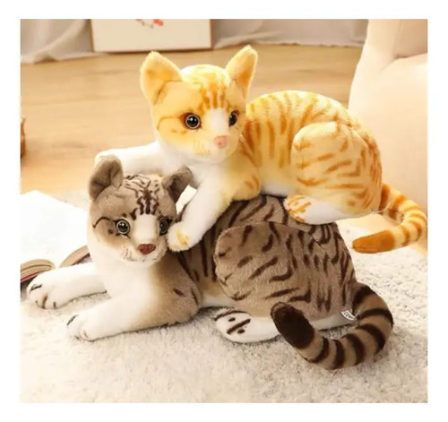 Peluche De Gato Realista Acostado 35 Cm Animales Kawaii Varios — foto 4