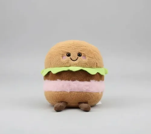 Peluche De Hamburguesa 18cm Felpa Suave Kawaii Amarillo