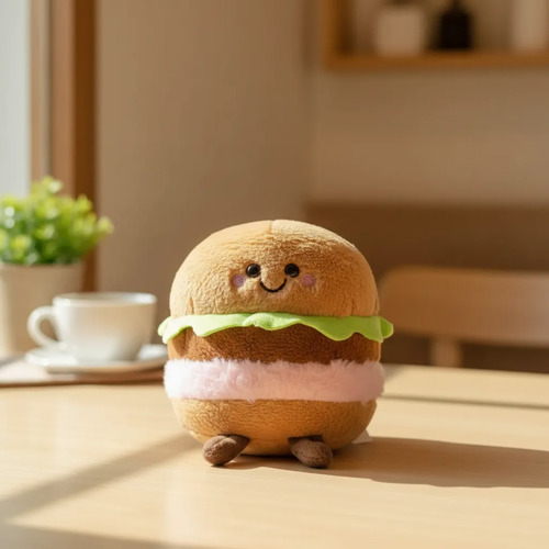 Peluche De Hamburguesa 18cm Felpa Suave Kawaii Amarillo — foto 2