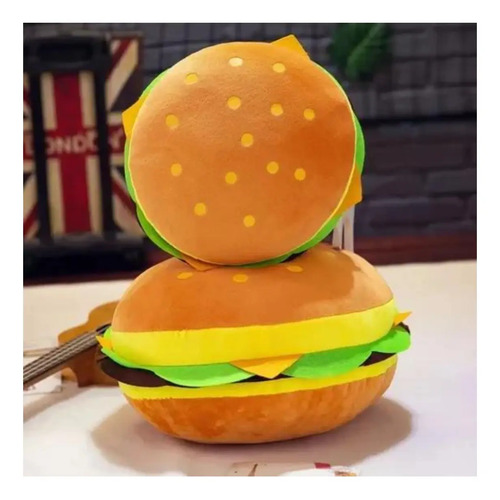 Peluche De Hamburguesa 30cm Cojín De Felpa Suave Kawaii Hamburguesa — foto 3