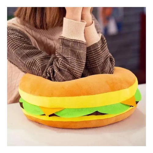 Peluche De Hamburguesa Cojin De Felpa Suave Kawaii 60cm Hamburguesa — foto 4