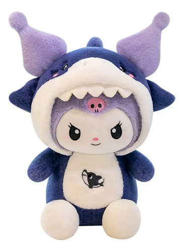 Peluche De Kuromi Disfrazada De Tiburón 35cm Animales Kawaii Varios