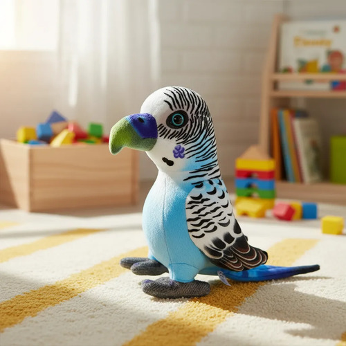 Peluche De Loro Azul 27 Cm Animales Kawaii Azul — foto 2