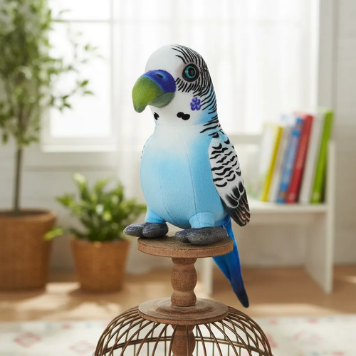 Peluche De Loro Azul 27 Cm Animales Kawaii Azul — foto 4