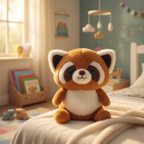 Peluche De Mapache Bebe 20 Cm Animales Kawaii Marrón — foto 3