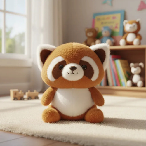 Peluche De Mapache Bebe 20 Cm Animales Kawaii Marrón — foto 4