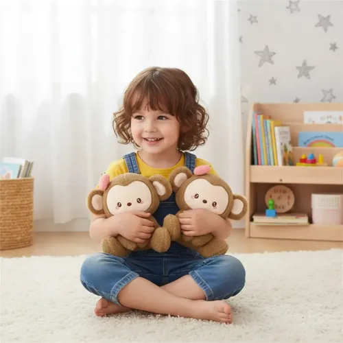 Peluche De Mono Monita Bebe 23cm Animales Kawaii Marrón — foto 2