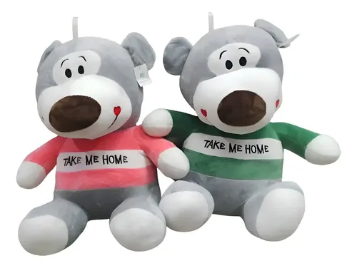 Peluche De Oso Gris 45 Cm Animales De Felpa Kawaii Varios