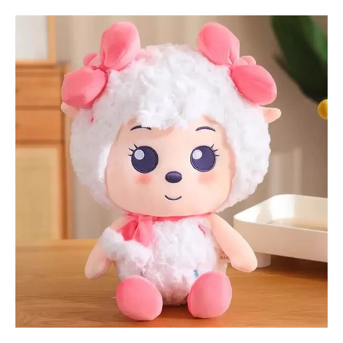 Peluche De Oveja Peluda 45 Cm Animales Kawaii Blanco — foto 2