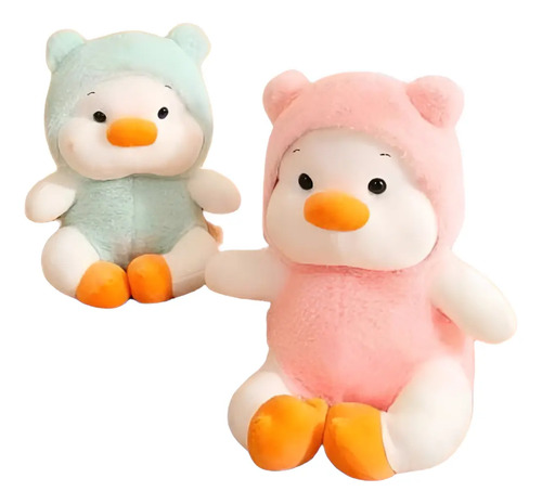 Peluche De Patito Disfrazado De Oso 45 Cm Animales Kawaii Vaarios