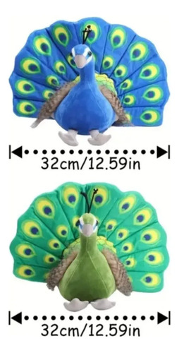 Peluche De Pavo Real 32 Cm Animales Kawaii Varios — foto 3