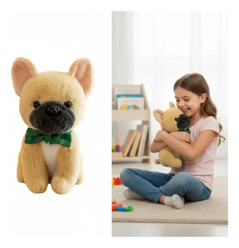 Peluche De Perrito Bulldog Frances 23 Cm Animales Kawaii Beige — foto 3