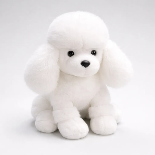 Peluche De Perro Poodle 35 Cm Animales Kawaii Blanco