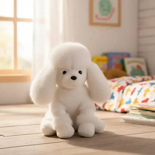 Peluche De Perro Poodle 35 Cm Animales Kawaii Blanco — foto 3