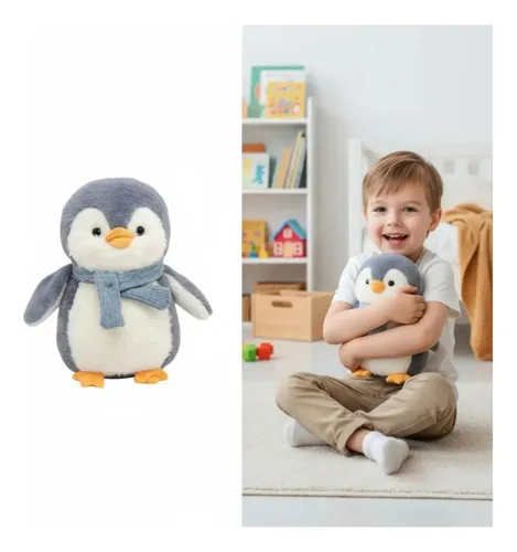 Peluche De Pingüino Con Bufanda 23cm Animales Kawaii Varios — foto 2