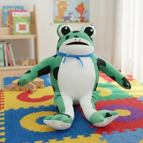 Peluche De Rana Pepe 28 Cm Animales Kawaii Verde Claro — foto 2