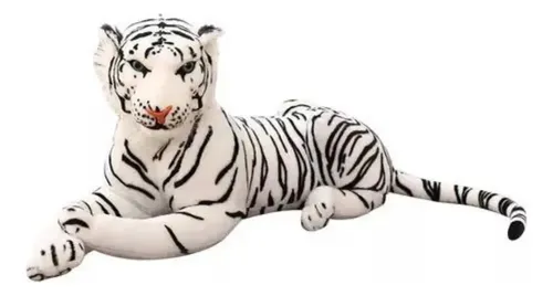Peluche De Tigre Blanco 80 Cm Animales Kawaii Blanco — foto 2