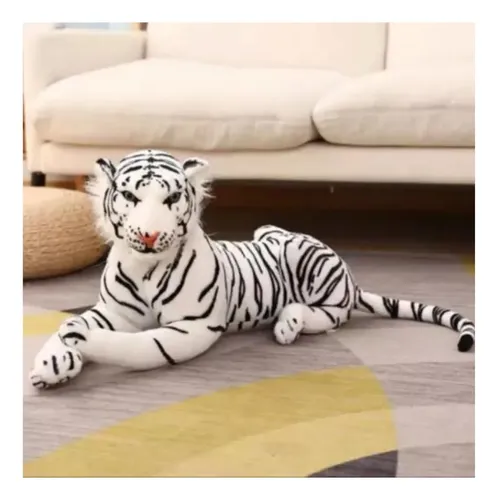 Peluche De Tigre Blanco 80 Cm Animales Kawaii Blanco — foto 3