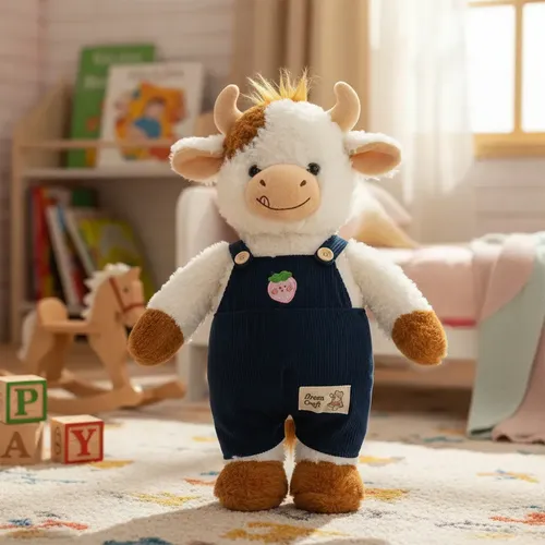 Peluche De Vaca Granjera 38 Cm Animales Kawaii Varios — foto 4