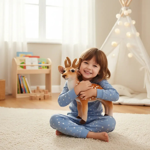 Peluche De Venado 40 Cm Animales Kawaii Marrón — foto 3
