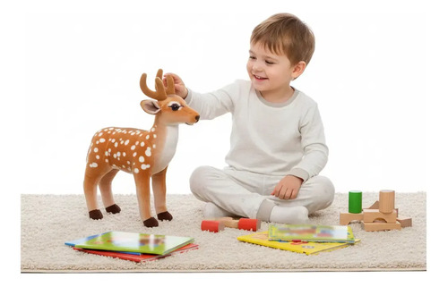 Peluche De Venado 40 Cm Animales Kawaii Marrón — foto 4