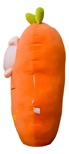 Peluche De Zanahoria Con Cerdito 18 Cm Animales Kawaii Naranja — foto 2
