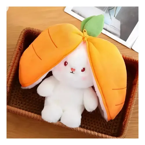 Peluche De Zanahoria Con Conejo 25 Cm Kawaii Naranja — foto 4