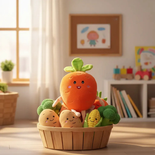 Peluche De Zanahoria Feliz 15 Cm Kawaii Naranja — foto 3