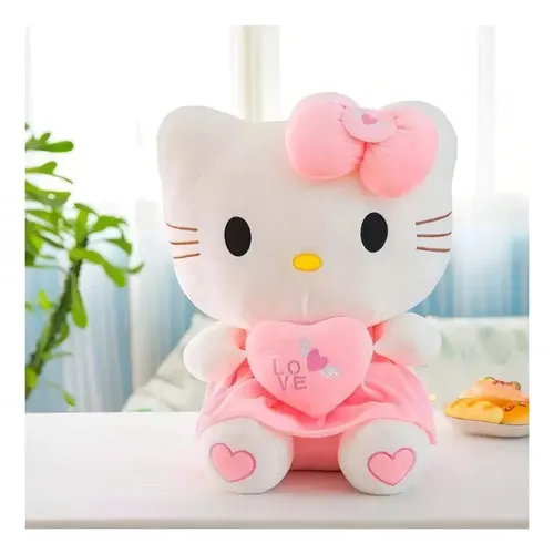 Peluche Hello Kitty Kawaii Cm 35 Terciopelo Suave De Felpa Blanco — foto 2