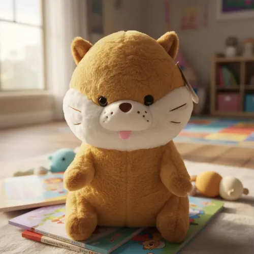 Peluche Hipopótamo León  Gato Suave Felpa Beige Para Niños Gato