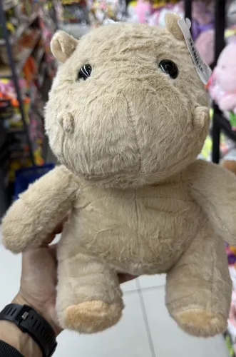 Peluche Hipopótamo León  Gato Suave Felpa Beige Para Niños Hipopótamo — foto 2
