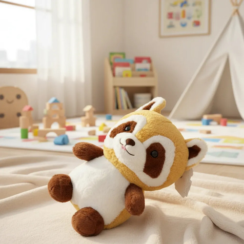 Peluche Mapache Tierno Suave Juguete Para Niños Kawaii Blanco